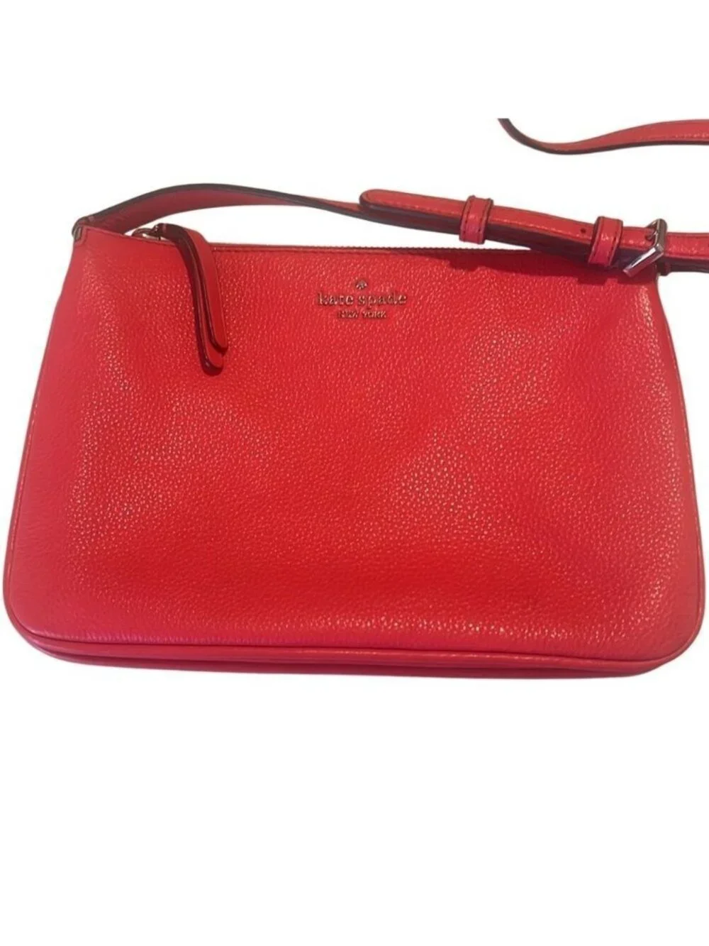 Kate Spade Coral Leila Triple Gusset Adjustable Strap Leather Crossbody